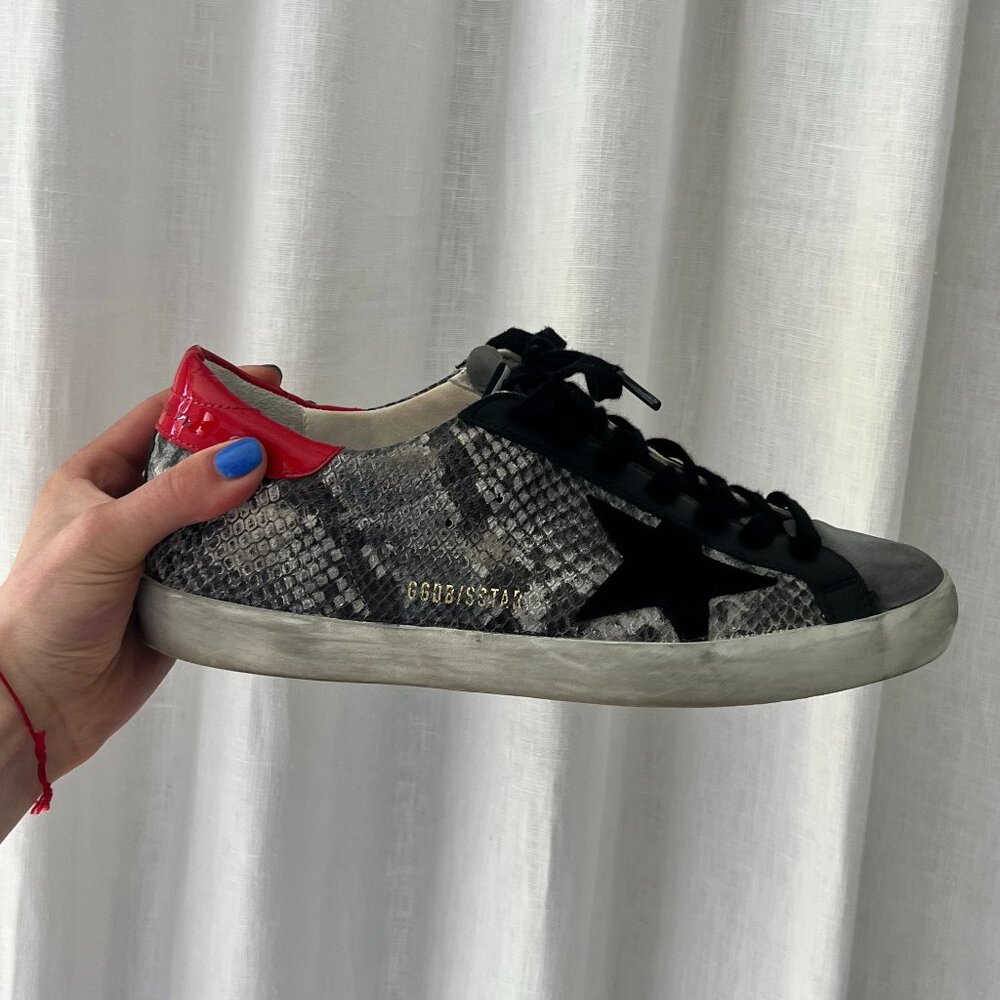 Golden Goose - Grey & Red Python Superstar Sneake… - image 3